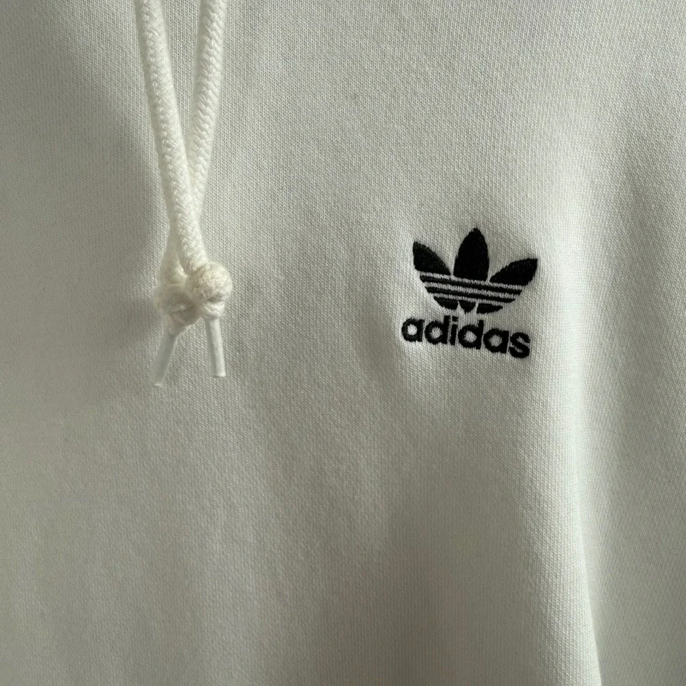 Adidas Originals Trefoil Hoodie Small White Minimalist Athleisure Streetwear